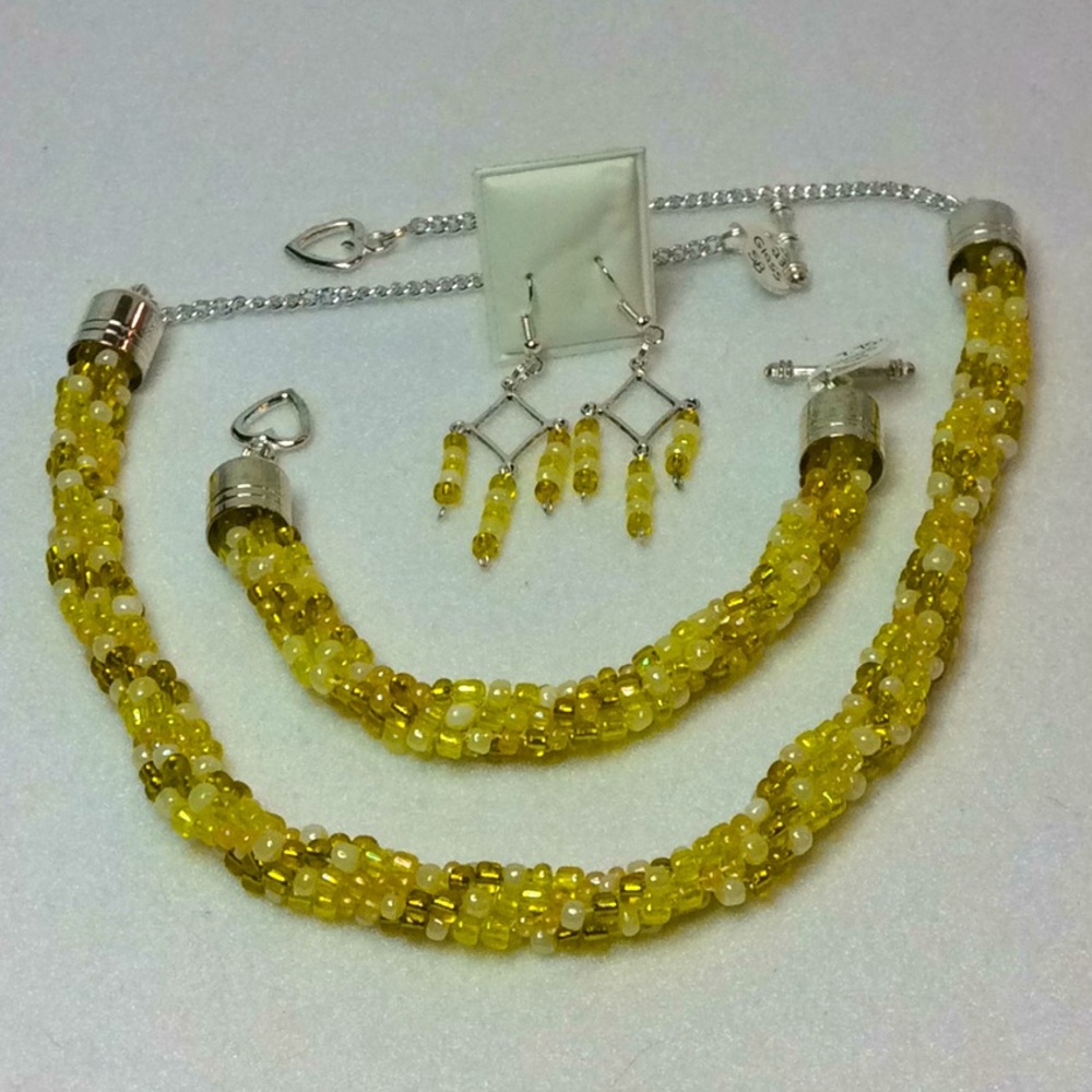 FINAL SALE PRICE Lia Rosa Woven Yellow Jewelry Set